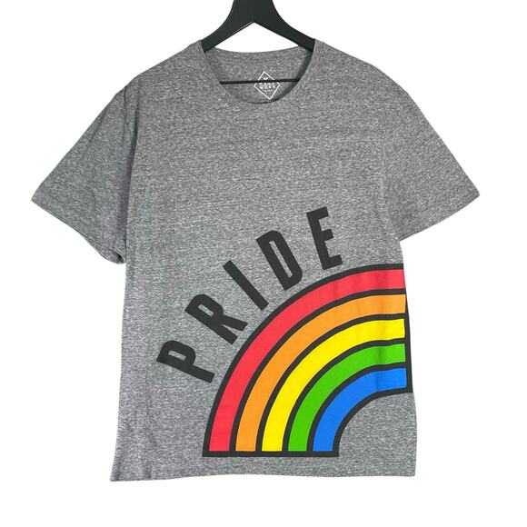 Well Worn Heather‎ Gray PRIDE Rainbow Arc Graphic Short‑Sleeve T‑Shirt Size 2XL - Picture 1 of 6